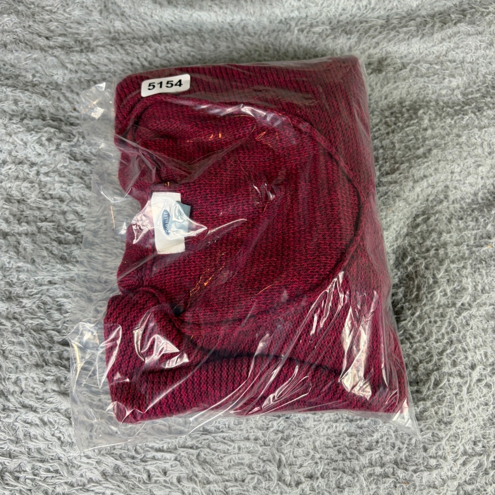 Old Navy Womens Medium Burgundy Red V-Neck Cotton Knit High Low Sweater - Picture 9 of 9